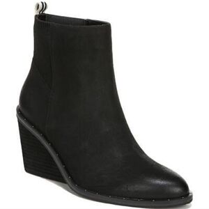 Dr. Scholls Mani black wedge leather boots